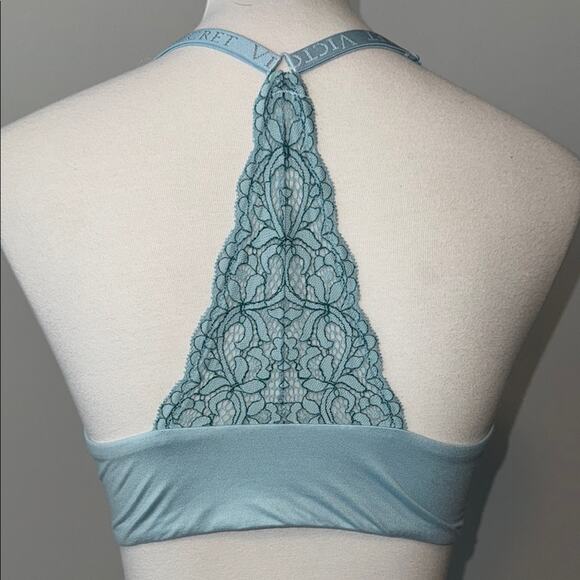 Victoria's Secret Light Blue Lined Demi Halter Bra Front Closure 36D - Picture 6 of 6